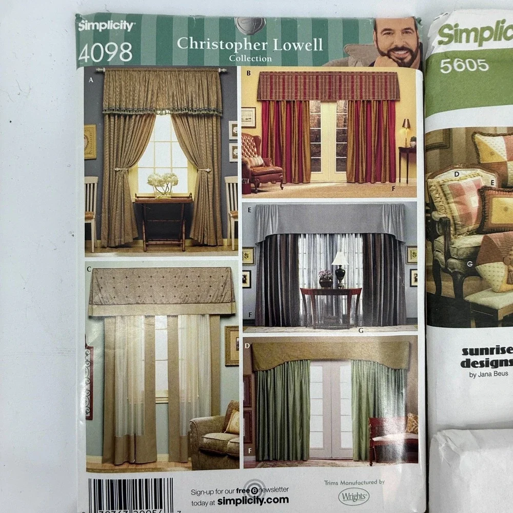 5 LOT! Simplicity McCalls Home Decorating 4124~4181-M5073-4098 Chris Lowell-5605